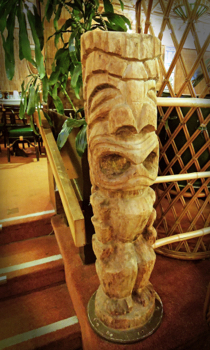 Tiki post leading to the mezzanine